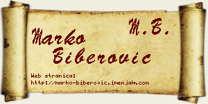 Marko Biberović vizit kartica